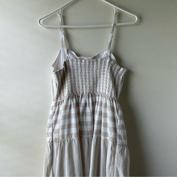 Universal Thread 100% Cotton Striped Midi Sundress Dress Beige Cream White S - Picture 8 of 10